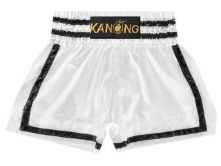 KANONG Muay Thai Shorts Sverige : KNS-140-Vit-Svart